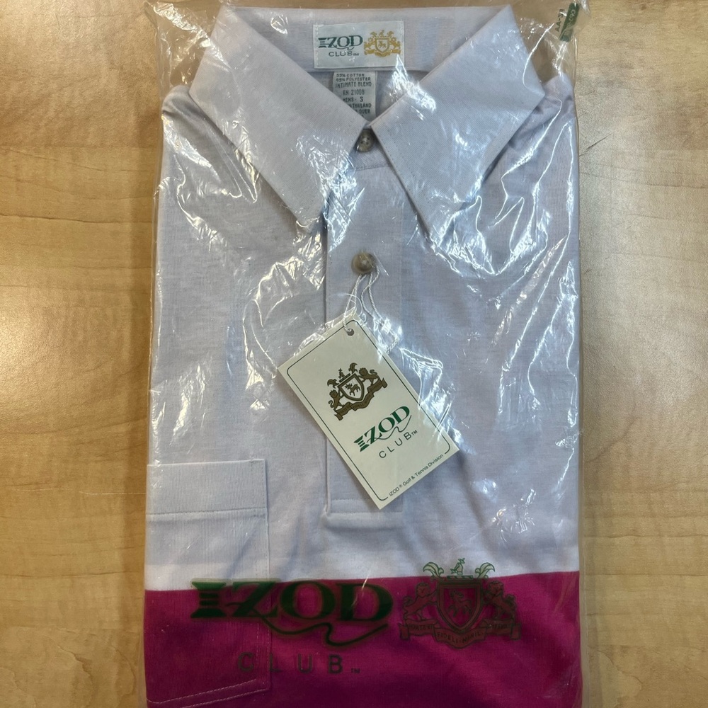 Vintage NWT Izod Club Polo Collared Shirt Colorblock Men Small